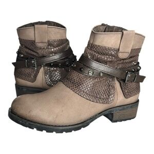 Tamaris Fleece‎ Lined Belted Boho Hippie Booties Size EU 36 Usa 6